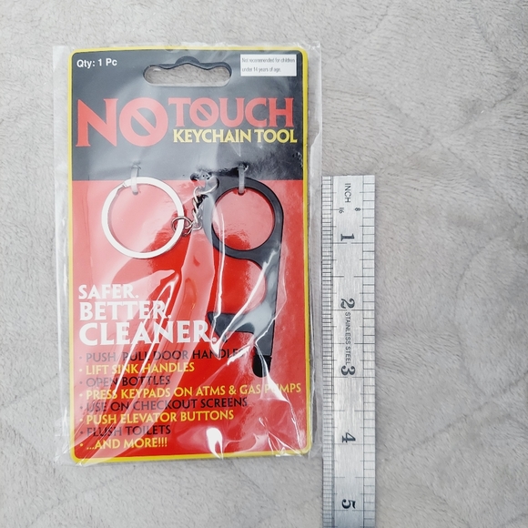 NIP No Touch Keychain Tool Black Metal - Picture 3 of 4